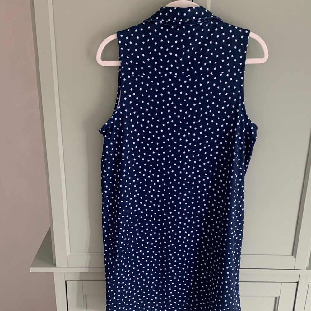 Vineyard Vines Navy Sleeveless Star Print Athletic Polo Dress - Picture 3 of 3